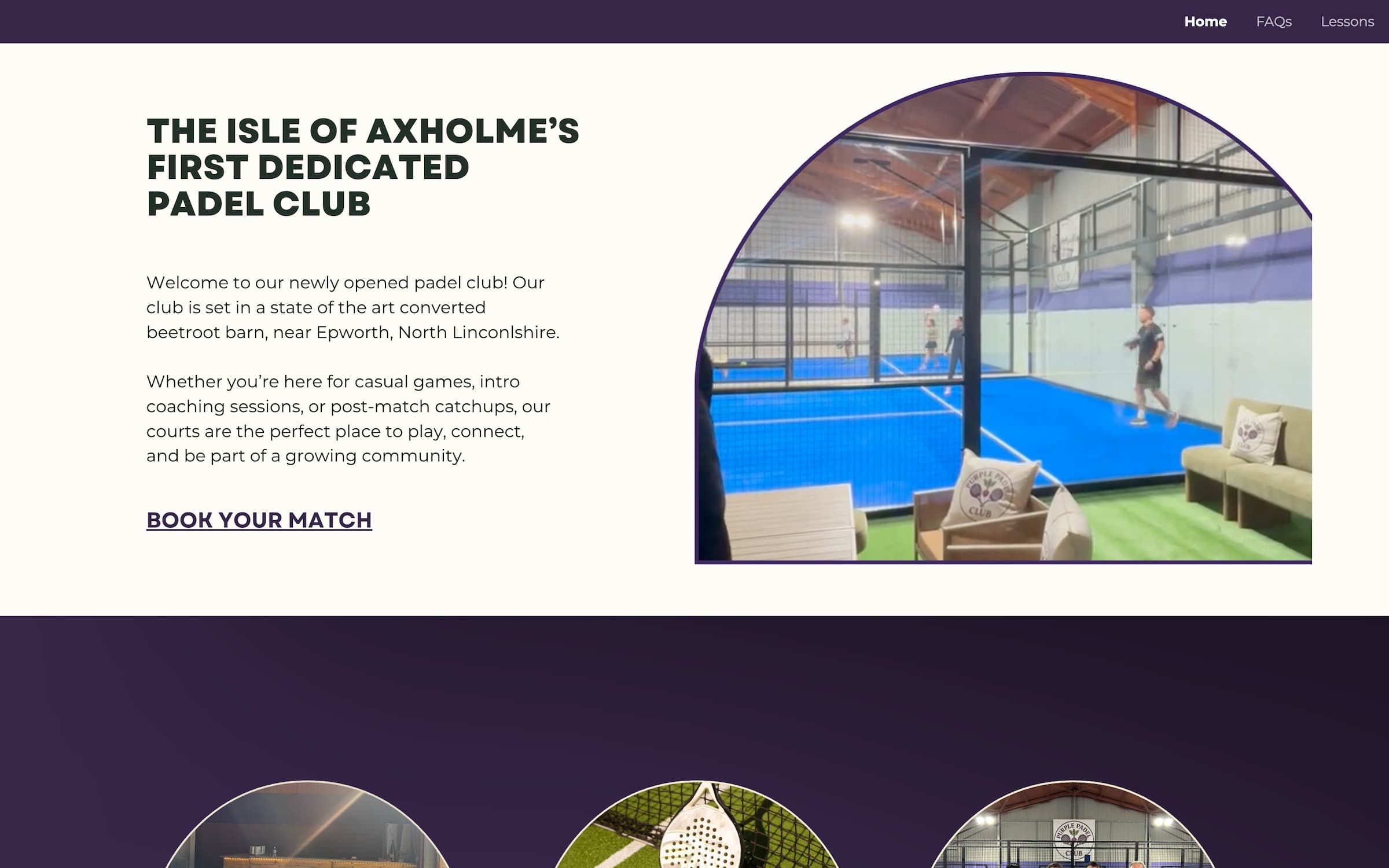 Purple Padel courts page