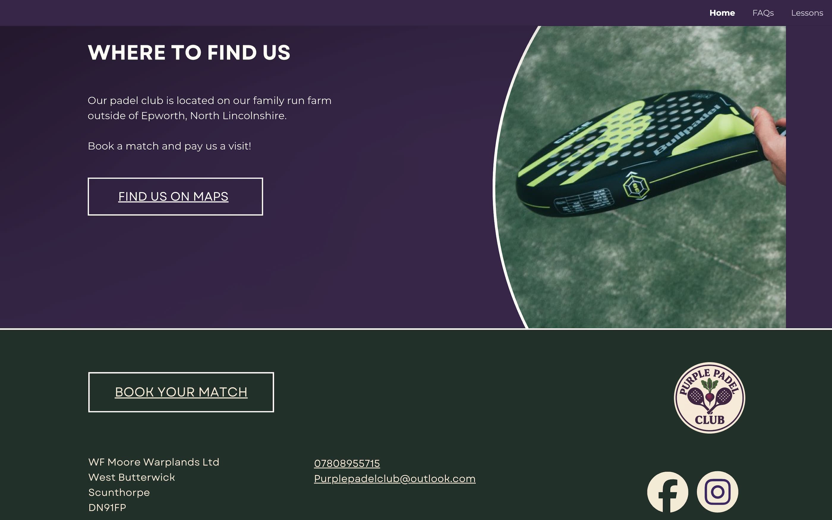 Purple Padel about page