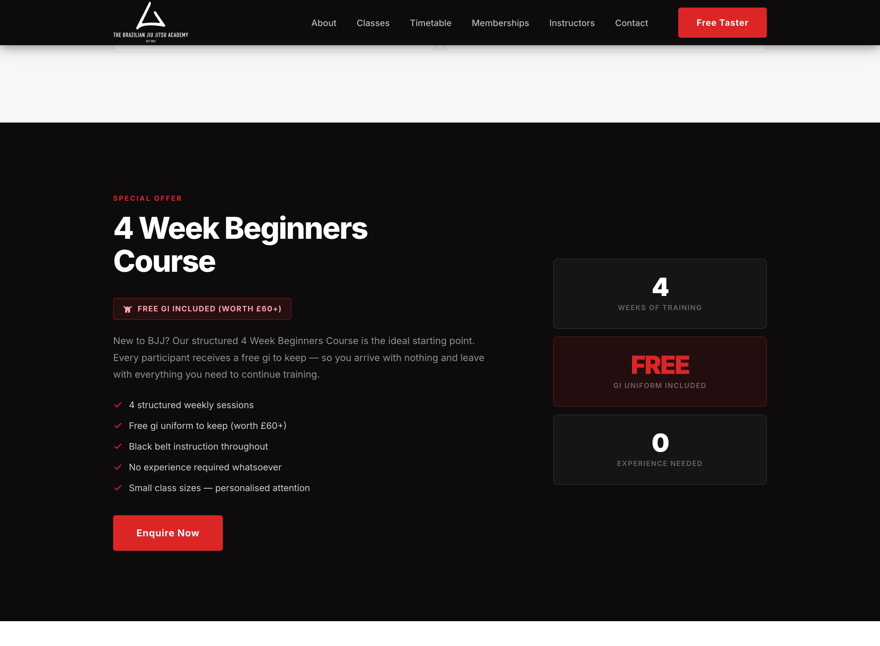 TBJJA beginners course page