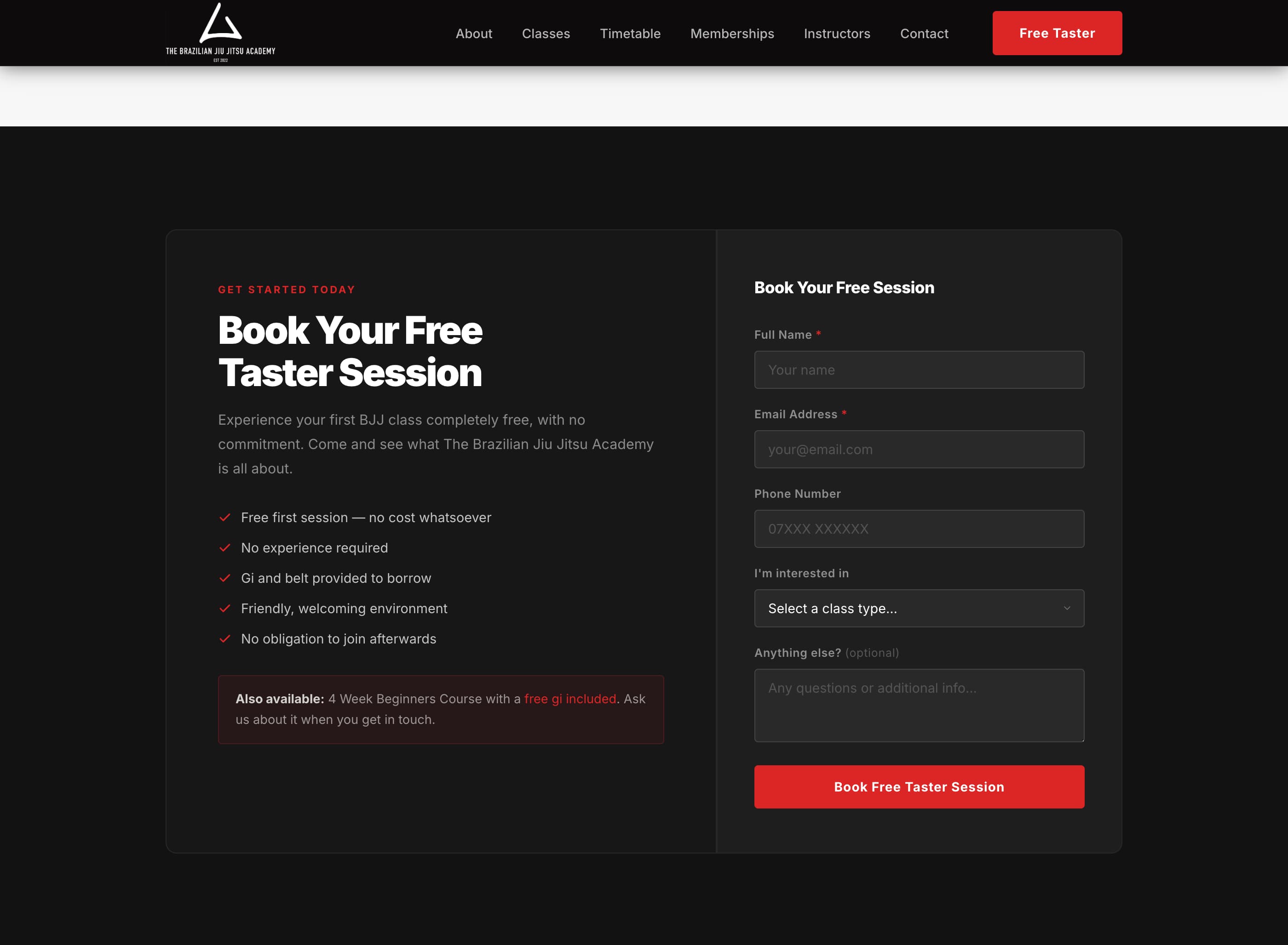 TBJJA book taster session page